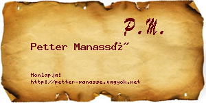 Petter Manassé névjegykártya